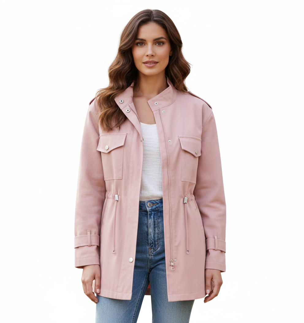 Women's Raincoat with Lightweight Waterproof Fabric