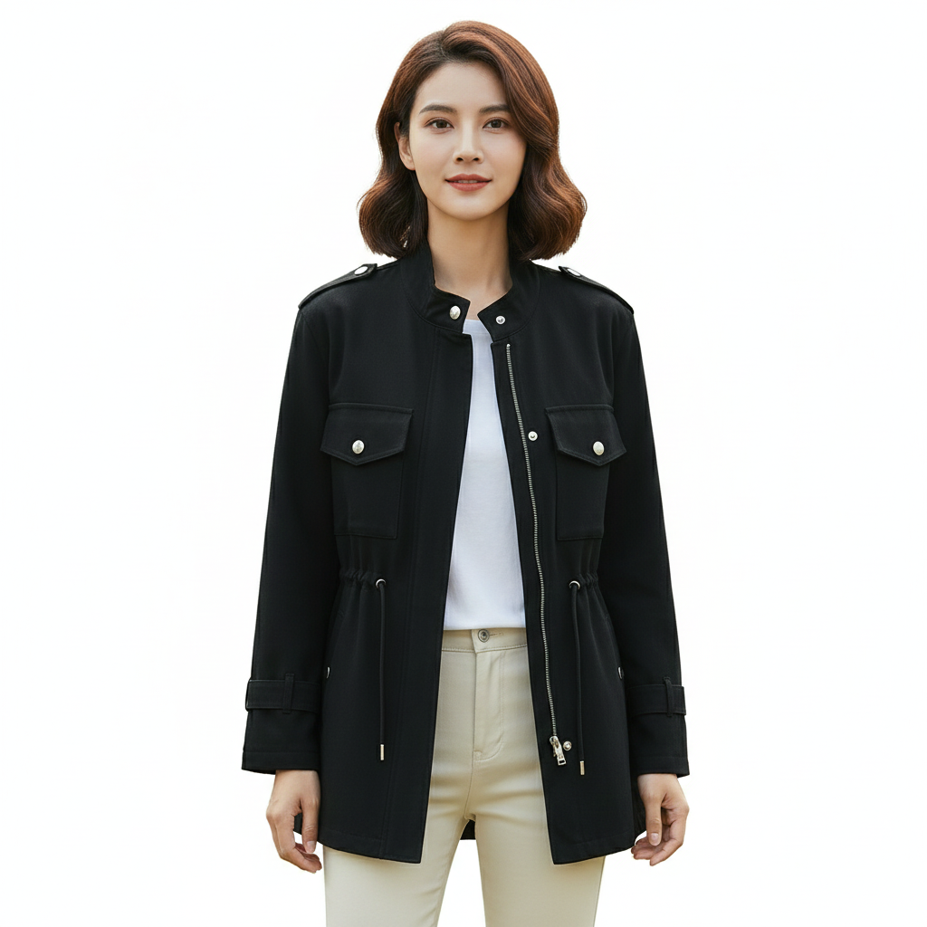 Women's Raincoat with Lightweight Waterproof Fabric