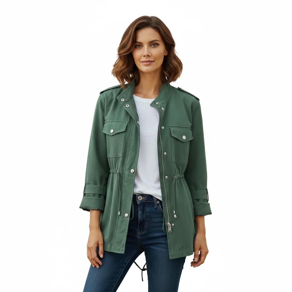 Women's Raincoat with Lightweight Waterproof Fabric