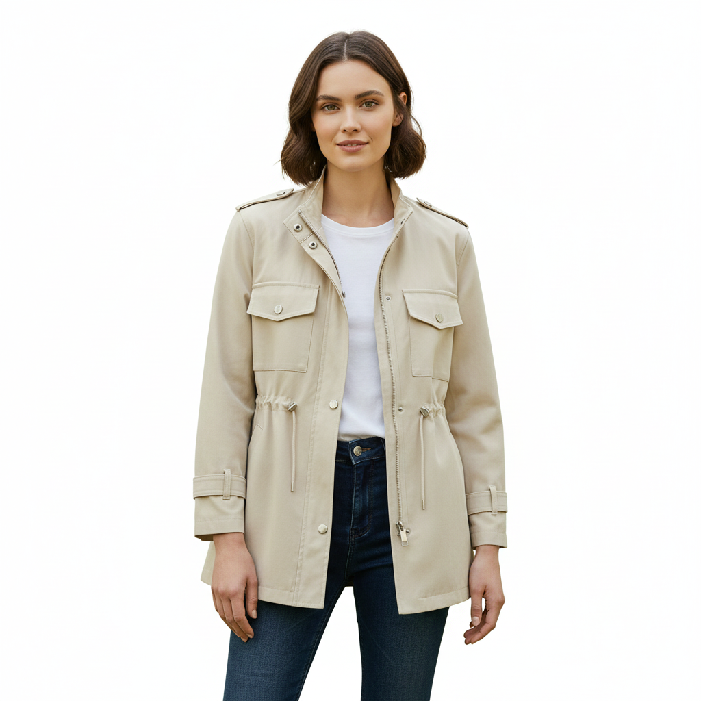 Women's Raincoat with Lightweight Waterproof Fabric