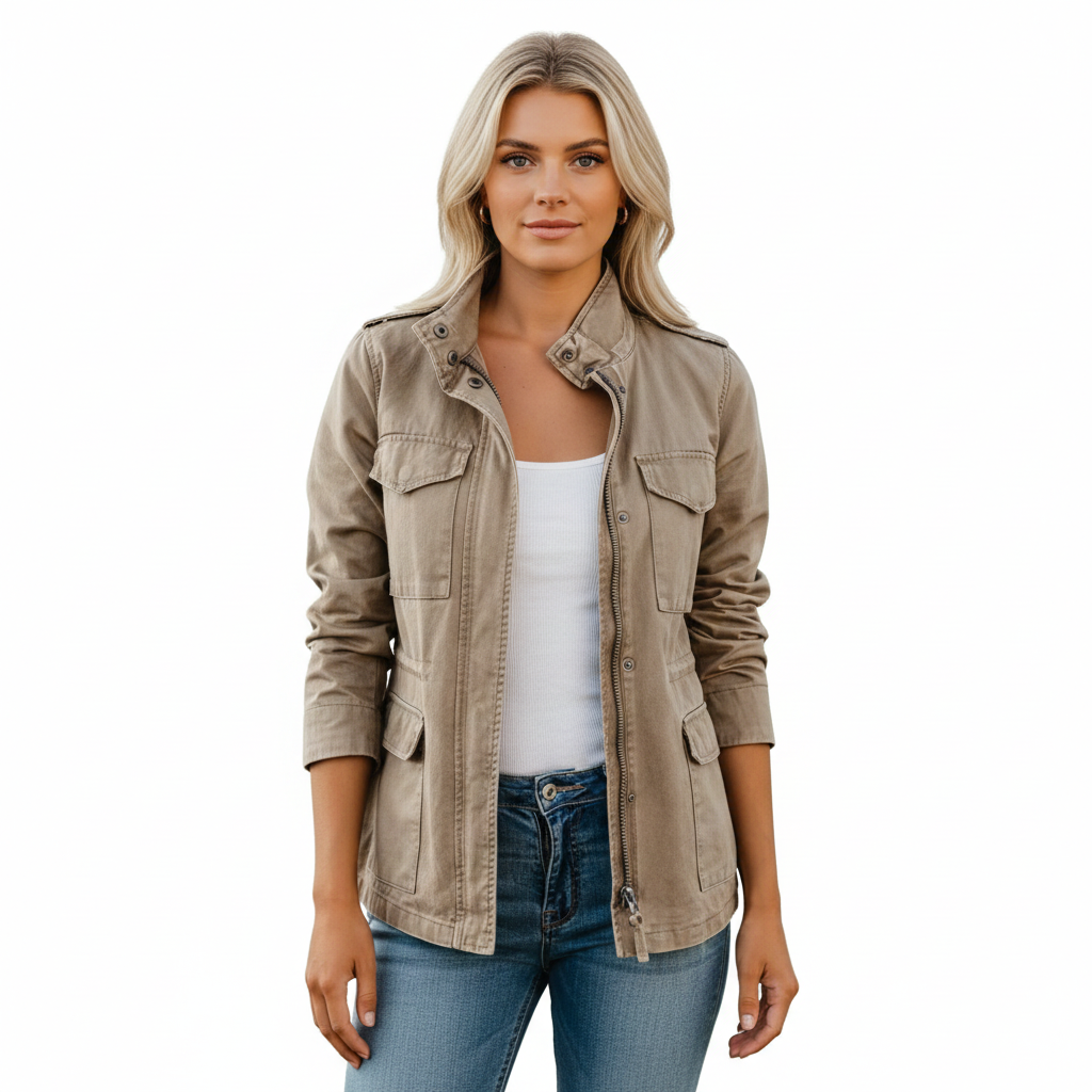 Women's Blazer with Long Sleeves and Four Pockets