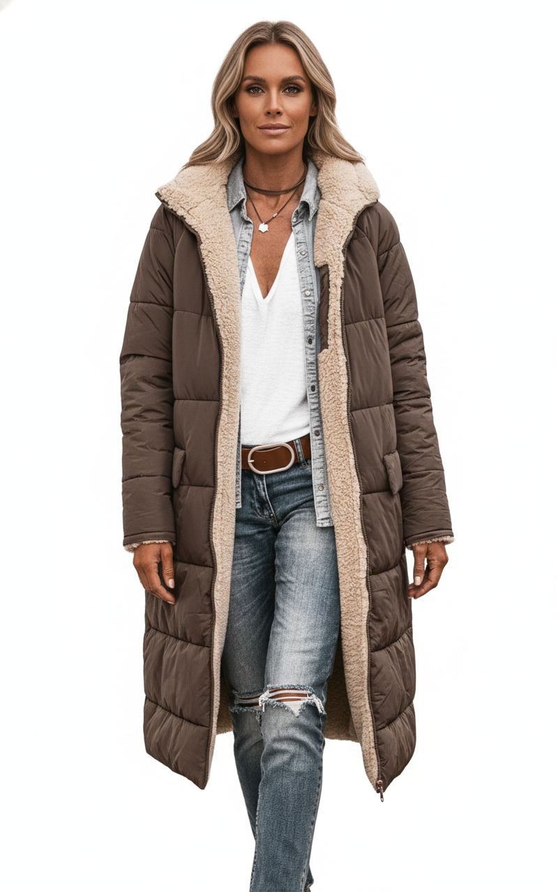 Women's Reversible Coat with Warmth and Universal Style