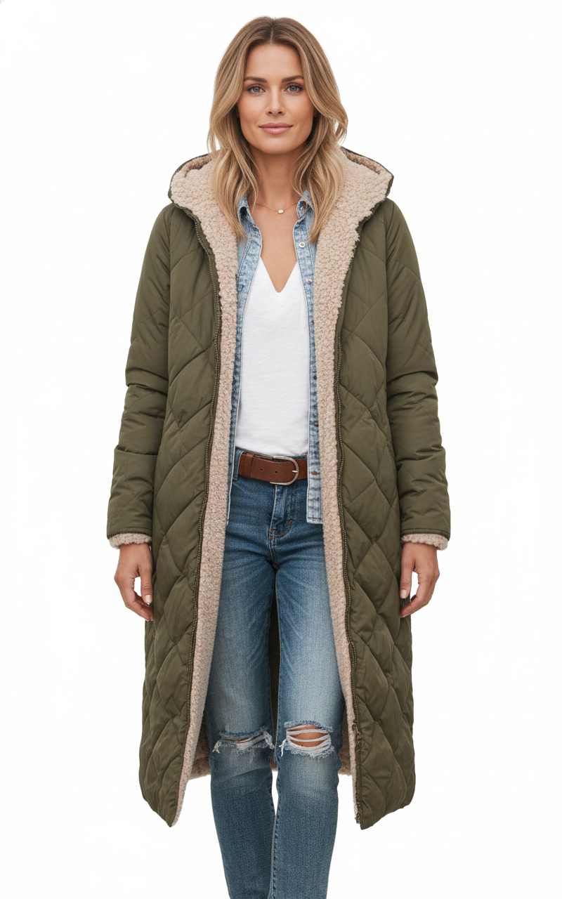 Women's Reversible Coat with Warmth and Universal Style