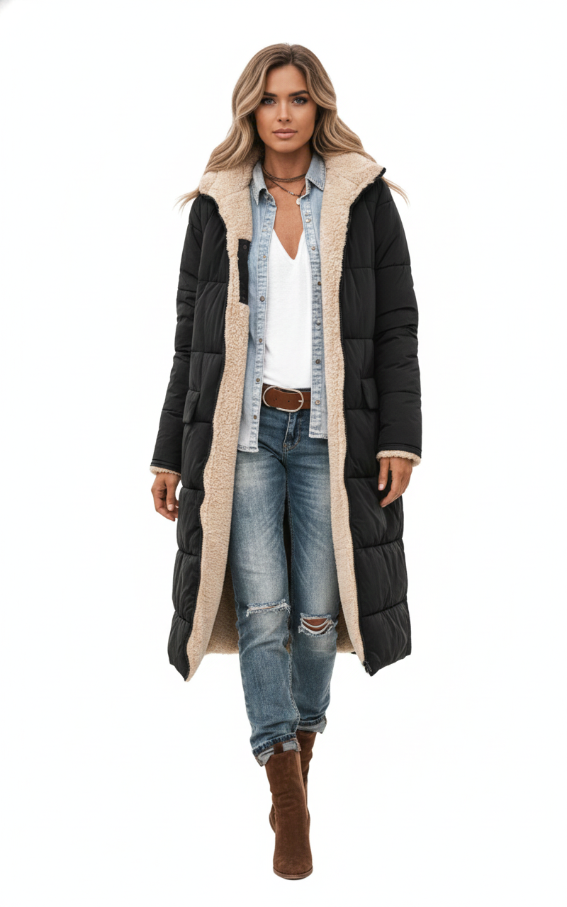 Women's Reversible Coat with Warmth and Universal Style