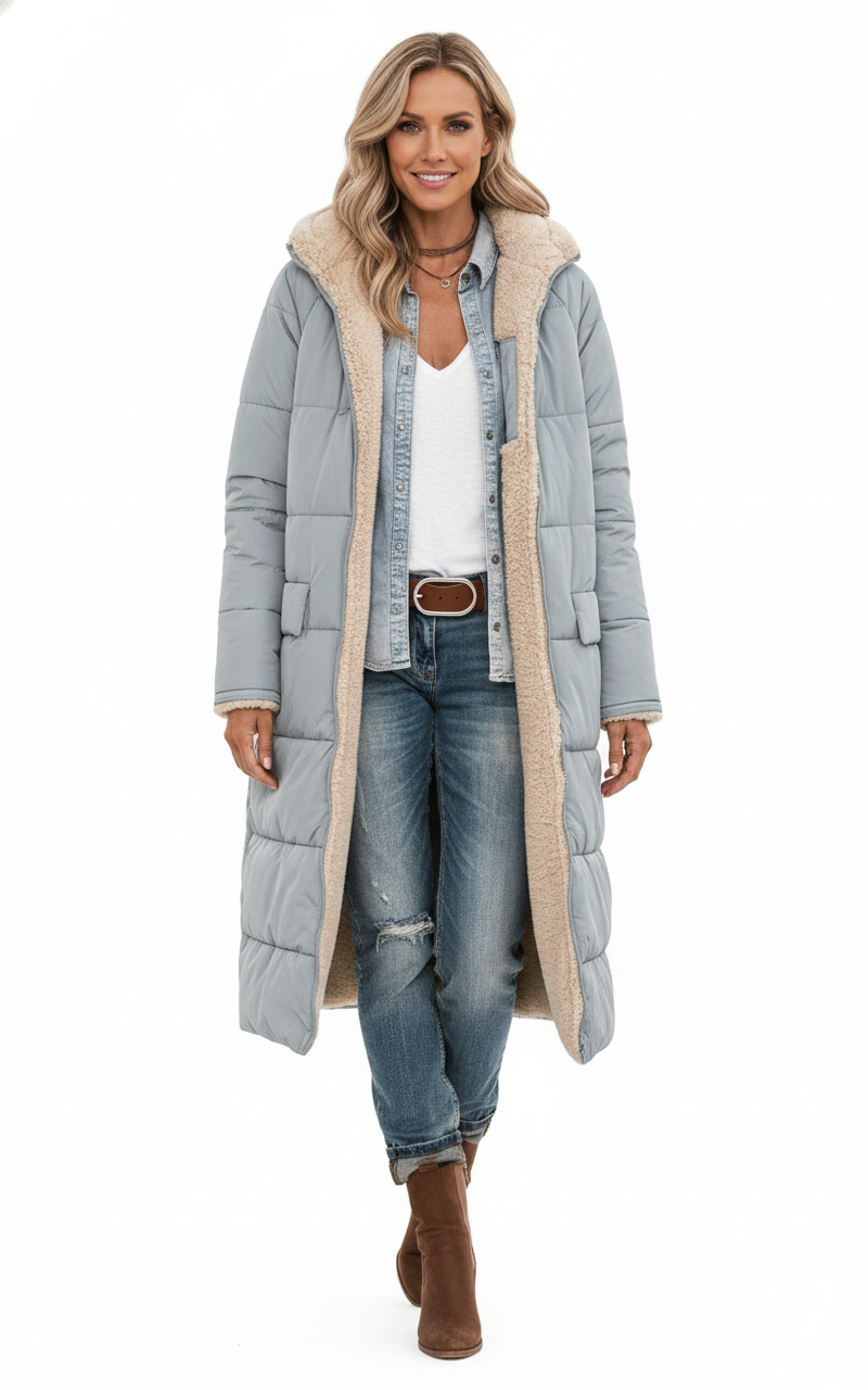 Women's Reversible Coat with Warmth and Universal Style