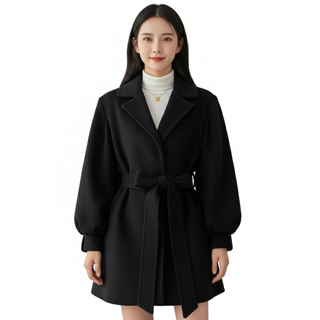 Women's Trench Coat with Belt in Timeless Style