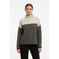 Women's Turtleneck Sweater with Chevron Pattern