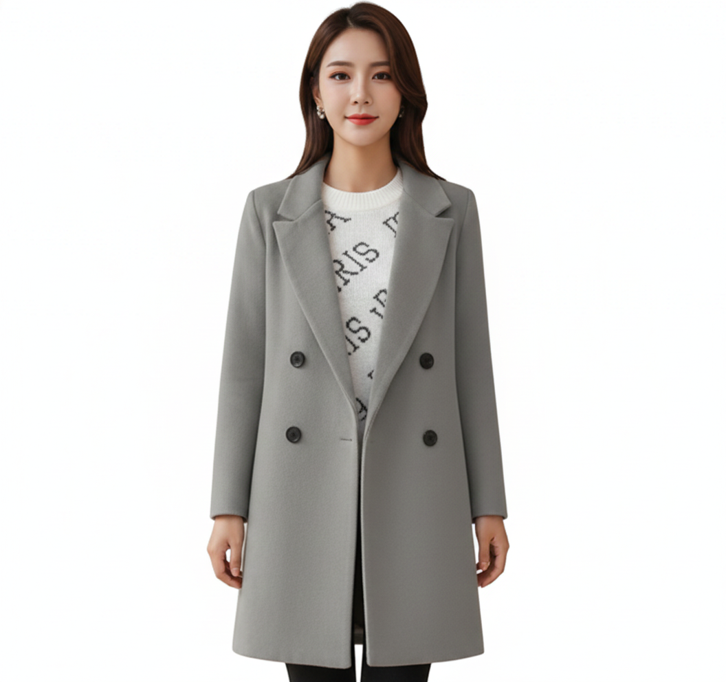 Women's Long Winter Coat with Elegant Design