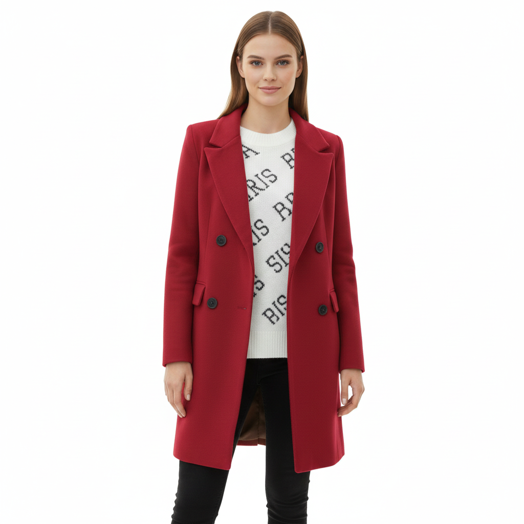 Women's Long Winter Coat with Elegant Design