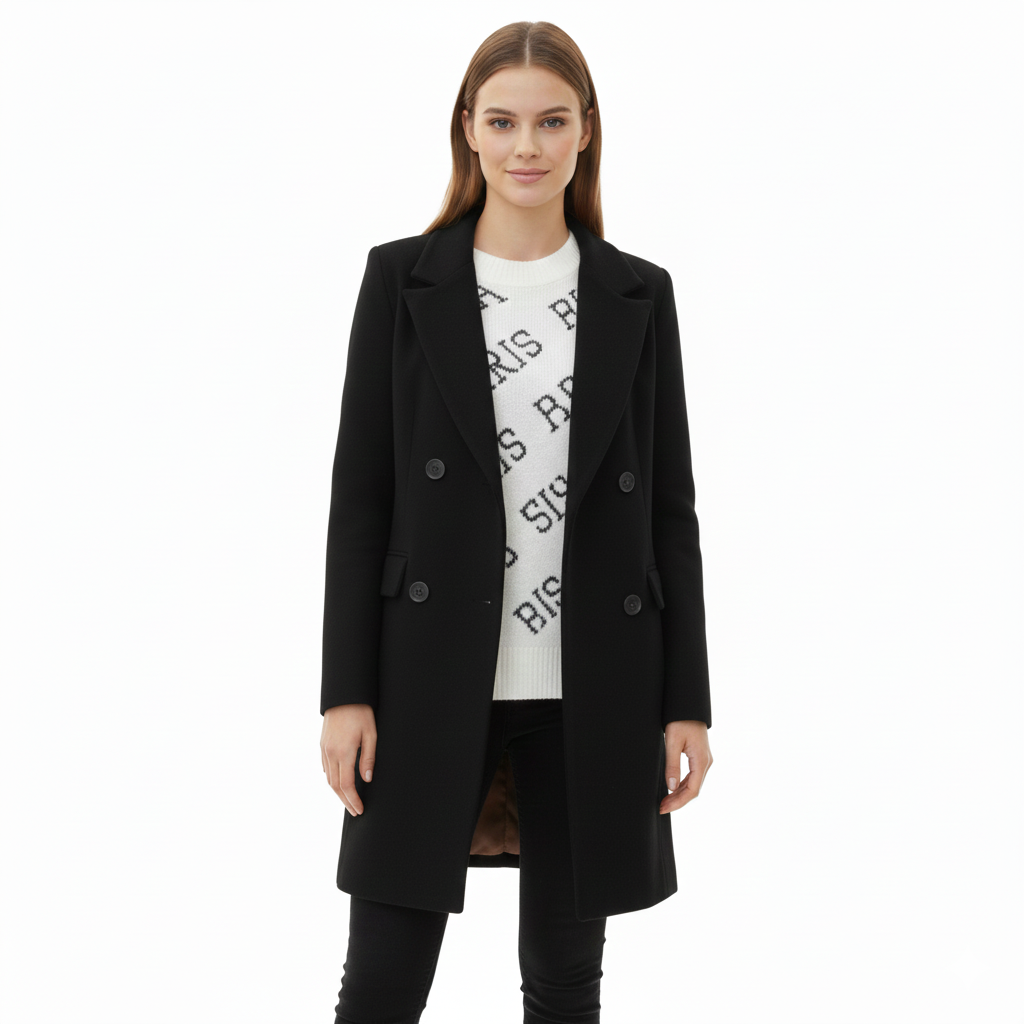 Women's Long Winter Coat with Elegant Design