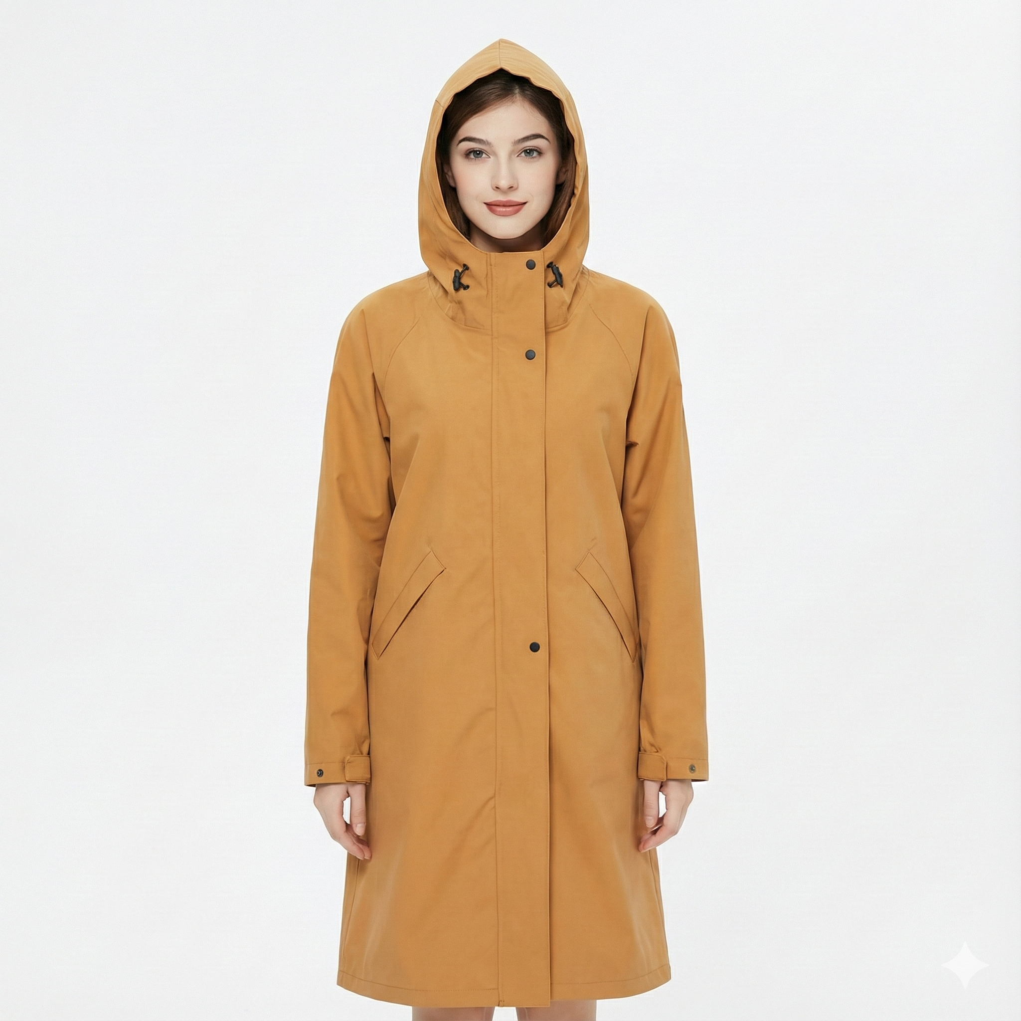 Women's Rain Jacket with Lightweight, Windproof Design and Adjustable Hood