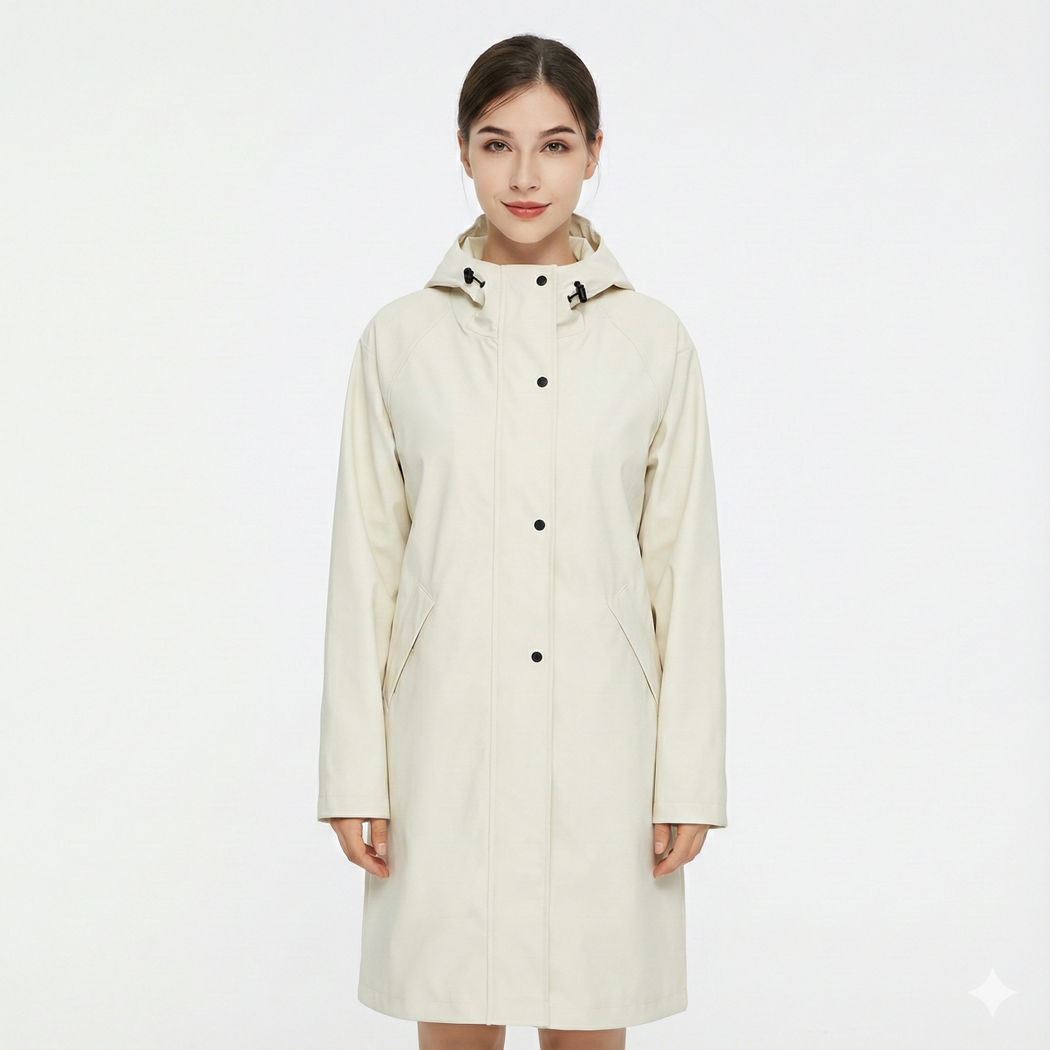 Women's Rain Jacket with Lightweight, Windproof Design and Adjustable Hood
