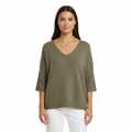 Women's Sweater with V-Neckline and Thin Knit
