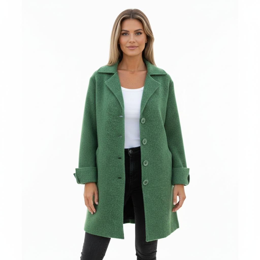 Women's Spring Coat with Lightweight Wool Fabric