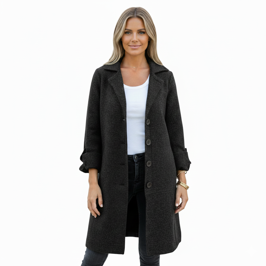 Women's Spring Coat with Lightweight Wool Fabric