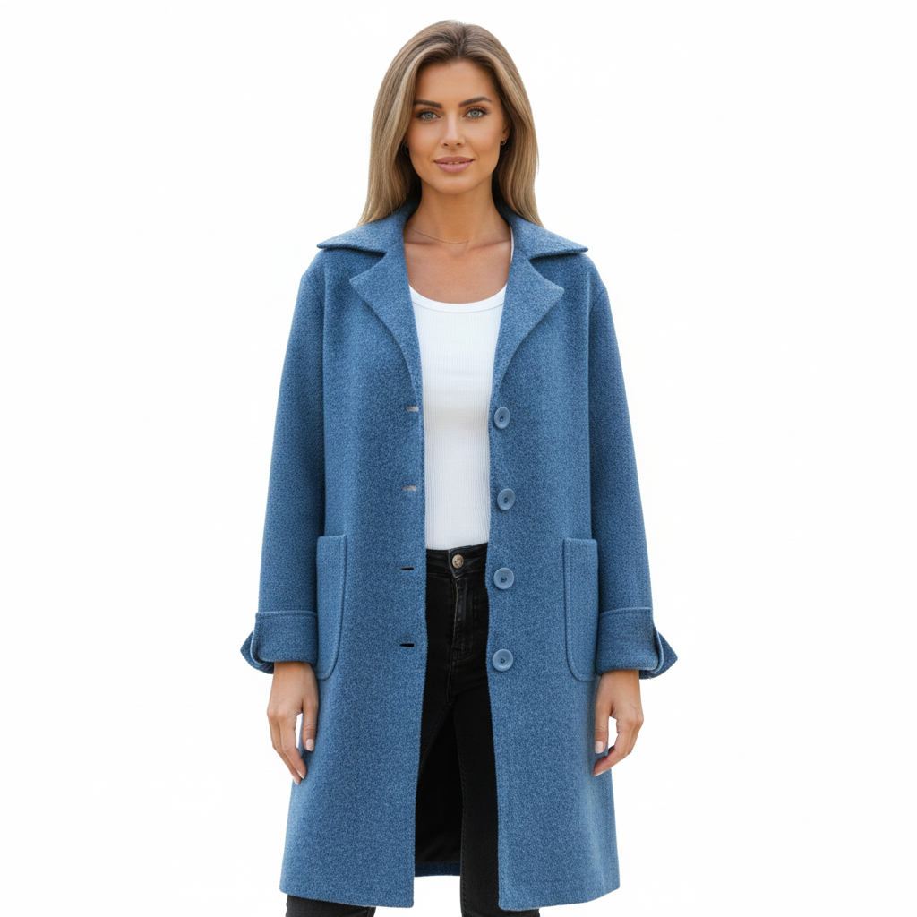Women's Spring Coat with Lightweight Wool Fabric