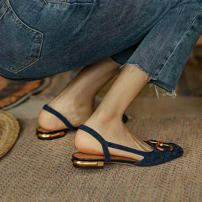 Mathilda Women's Leather Block Heel Slingbacks, view 7