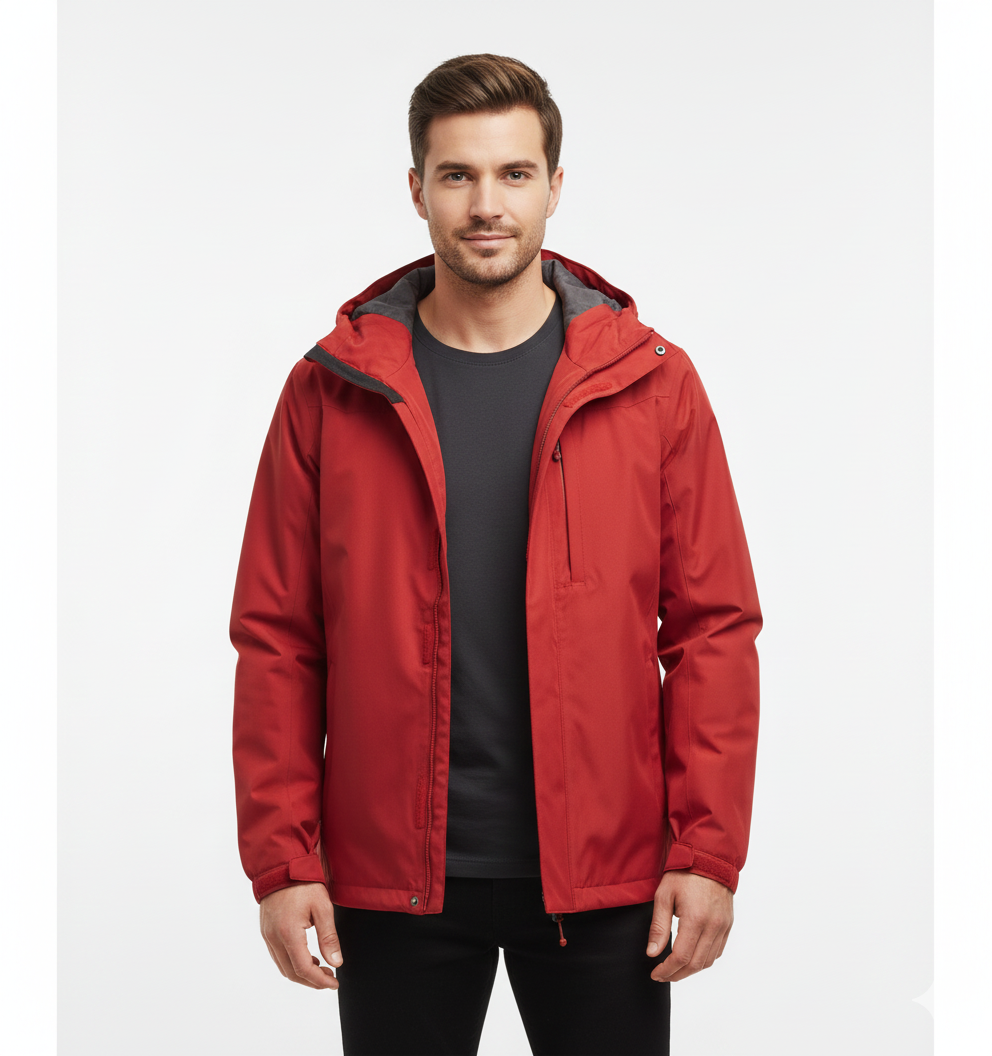 Men's Lightweight Waterproof Jacket with Durable Nylon Construction