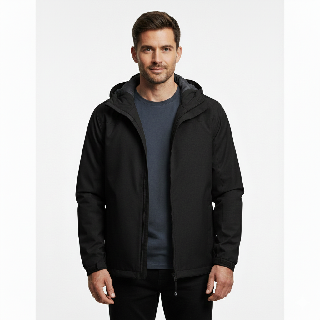 Men's Lightweight Waterproof Jacket with Durable Nylon Construction