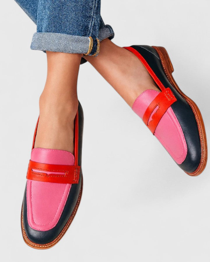 Alisette Women's Colour Block Penny Loafers, view 2