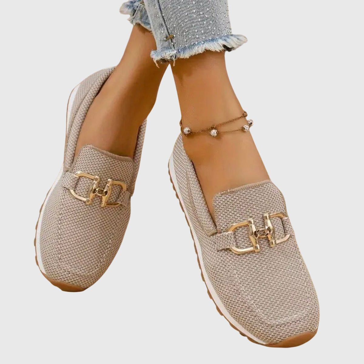 Susana Women's Gold Tone Hardware Loafers, view 1