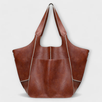 Zayna Women's Oversized PU Leather Shoulder Bag, view 5