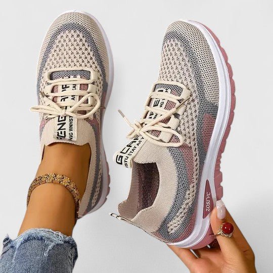 Blythe Women's Knitted Mesh Lace Up Trainers, view 1
