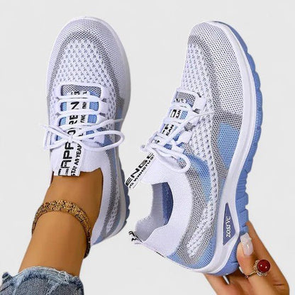 Blythe Women's Knitted Mesh Lace Up Trainers, view 11