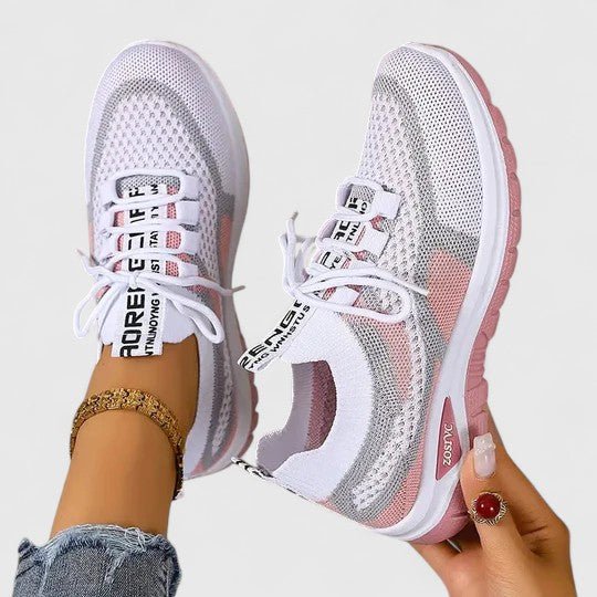 Blythe Women's Knitted Mesh Lace Up Trainers, view 5