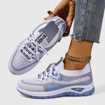 Blythe Women's Knitted Mesh Lace Up Trainers, view 9
