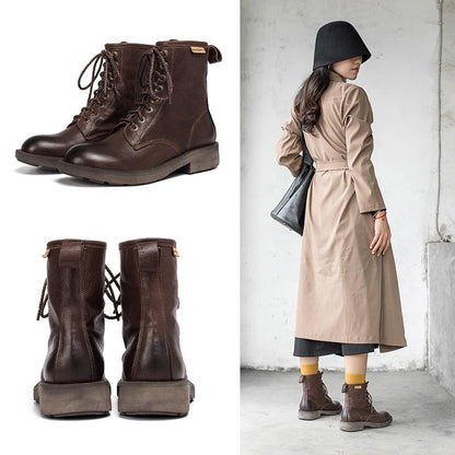 Carys Women's Chunky Lace Up Sheepskin Ankle Boots, view 9
