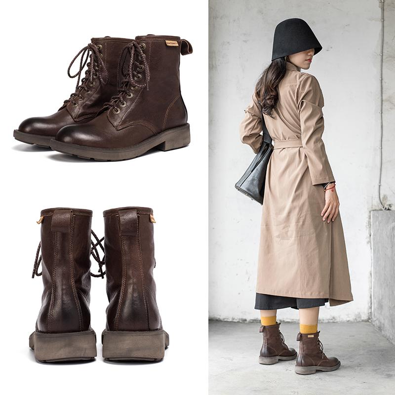 Carys Women's Chunky Lace Up Sheepskin Ankle Boots, view 9