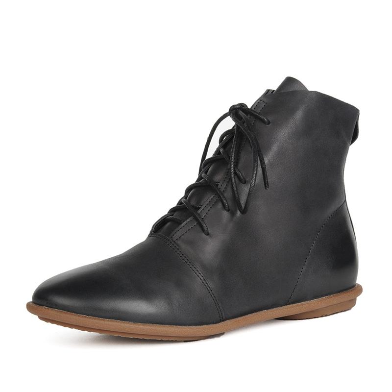 Georgie Women's Lace Up Flat Sole Oxford Ankle Boots, view 14