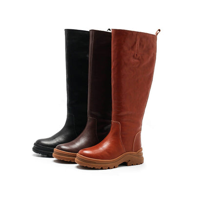 Olive Women's Fleece Lined Side Zip Knee High Boots, view 1