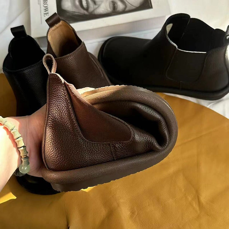 Rosie Women's Round Toe Leather Chelsea Boots, view 6