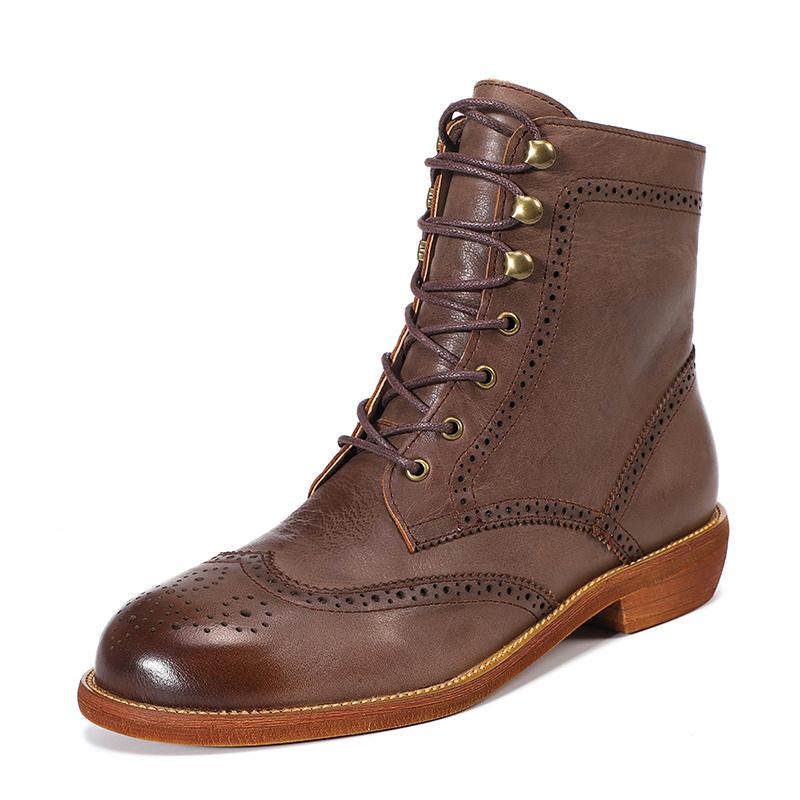 Freya Women's Wingtip Brogue Lace Up Ankle Boots, view 10