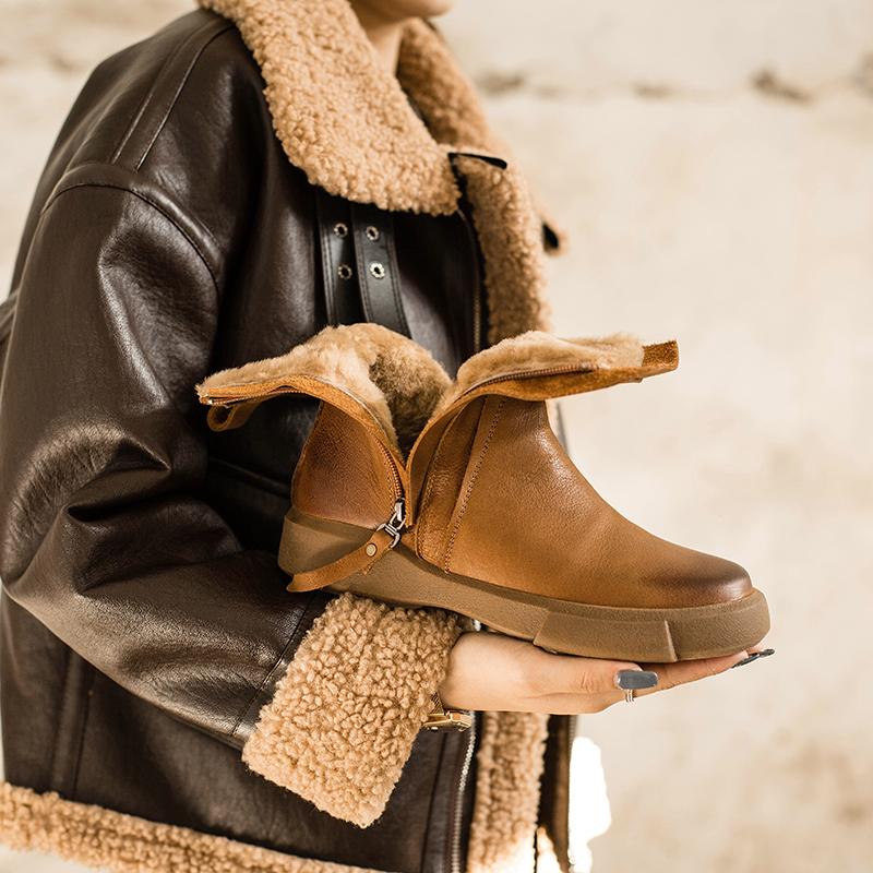 Elodie Women's Waxed Leather Double Zip Chelsea Boots, view 1