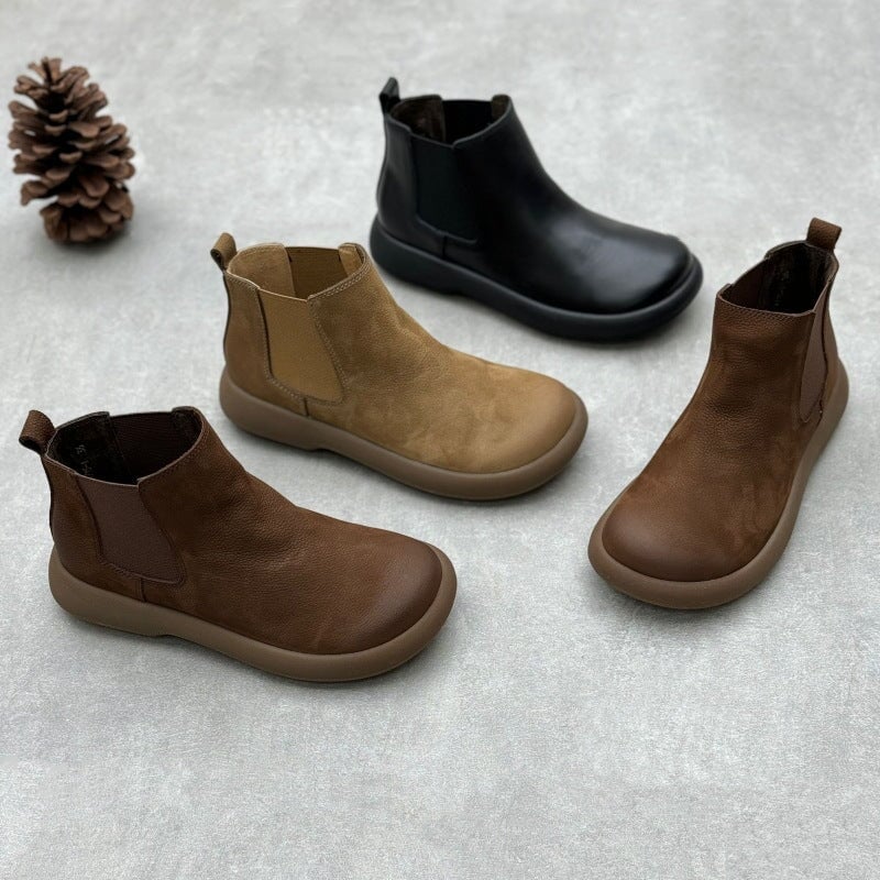 Rosie Women's Round Toe Leather Chelsea Boots, view 8