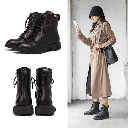 Carys Women's Chunky Lace Up Sheepskin Ankle Boots, view 10