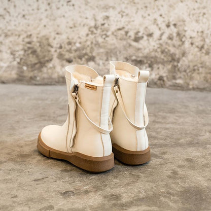 Elodie Women's Waxed Leather Double Zip Chelsea Boots, view 10