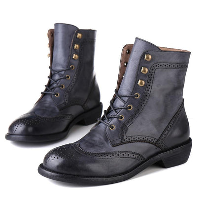 Freya Women's Wingtip Brogue Lace Up Ankle Boots, view 1