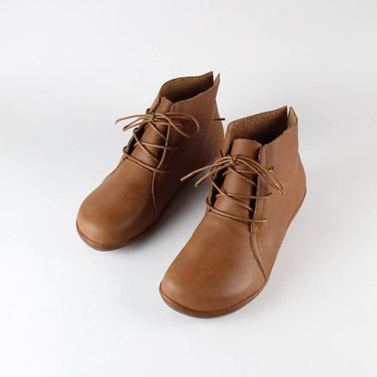 Etta Women's Round Toe Lace Up Leather Ankle Boots, view 9