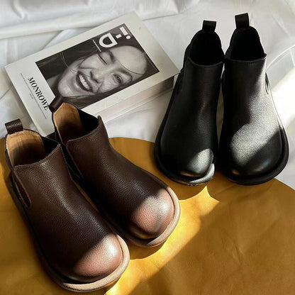 Rosie Women's Round Toe Leather Chelsea Boots, view 4
