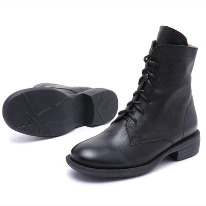 Lorna Women's Chunky Combat Lace Up Ankle Boots, view 12