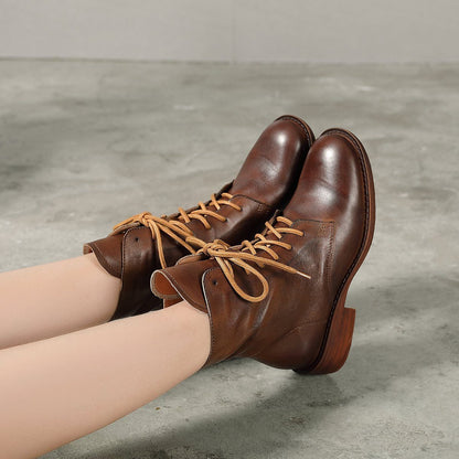 Lorna Women's Chunky Combat Lace Up Ankle Boots, view 5