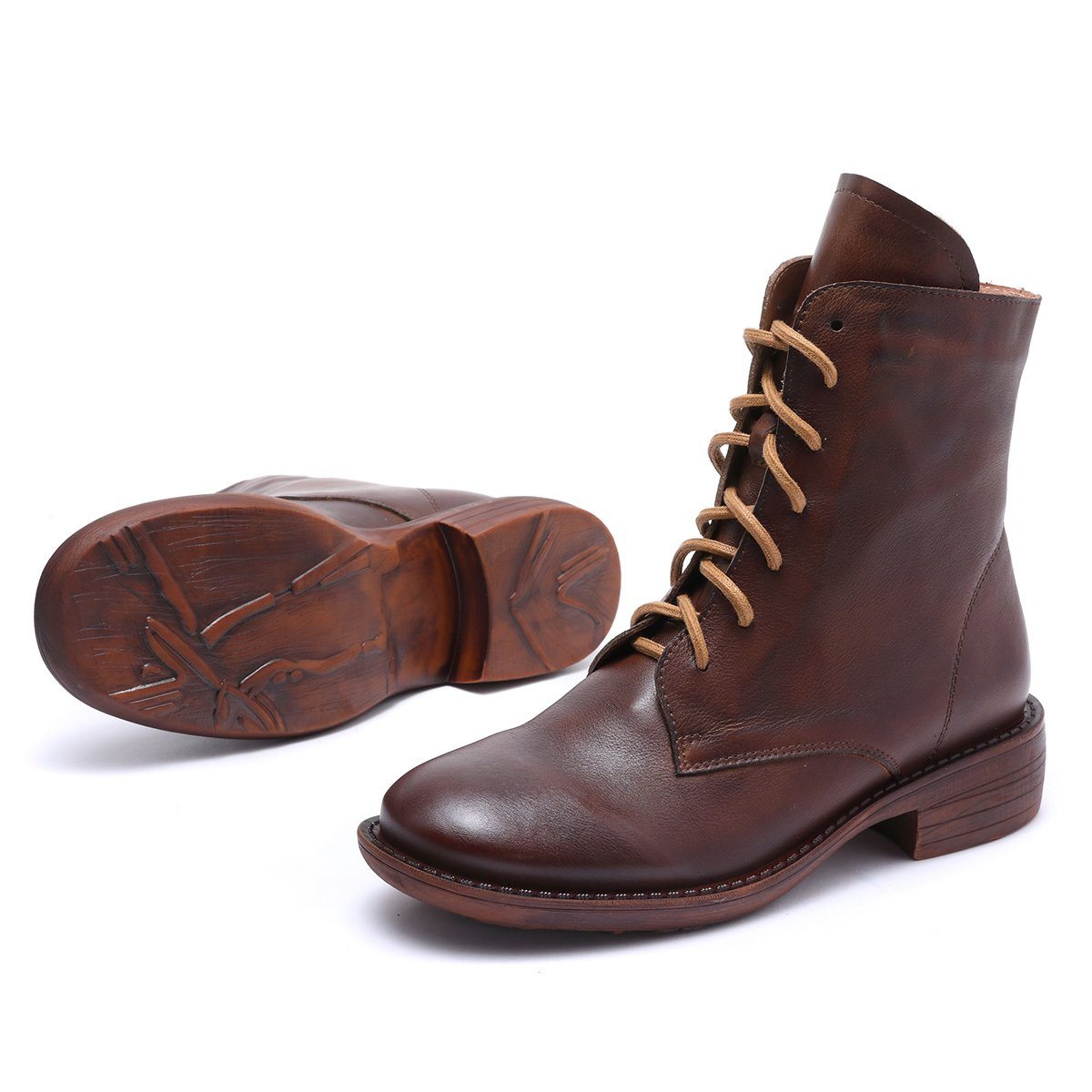 Lorna Women's Chunky Combat Lace Up Ankle Boots, view 11