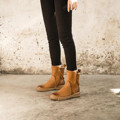 Elodie Women's Waxed Leather Double Zip Chelsea Boots, view 5