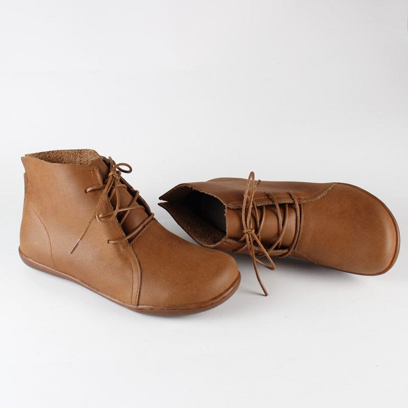 Etta Women's Round Toe Lace Up Leather Ankle Boots, view 8