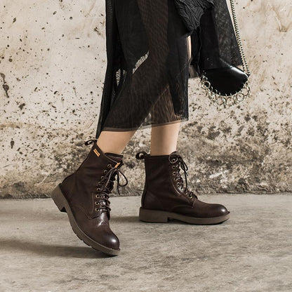 Carys Women's Chunky Lace Up Sheepskin Ankle Boots, view 5