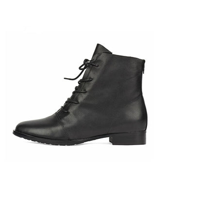 Nell Women's Retro Lace Up Leather Ankle Boots, view 13